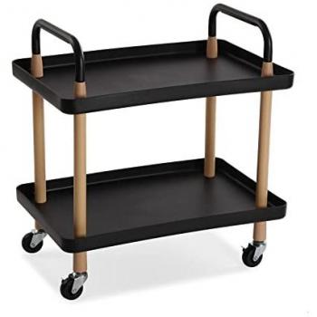 Versa Skuvoy Mueble para el Baño Auxiliar, Carro o Carrito de Almacenaje, con 2 estantes y ruedas, Medidas (Al x L x An) 55 x 36 x 53,