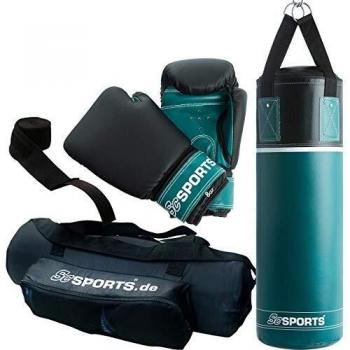 ScSPORTS Set Completo de Boxeo para Jóvenes - Guantes, Vendajes, Cinturón y Saco Colgante Relleno Pesado