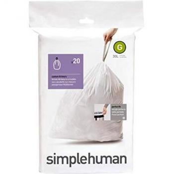 simplehuman CW0166 seguro para basura puede extraer., 30-liter, 20-ct. – Cantidad 10