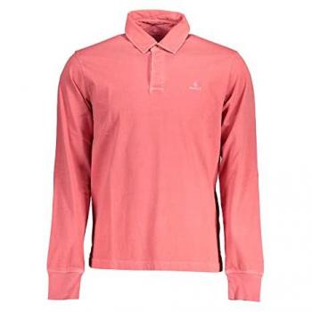 Chic Pink Long-Sleeved Cotton Polo Shirt - S