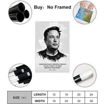 Elon Musk - Póster con citas motivacionales para decoración de la sala de estar, dormitorio, 30 x 45 cm, estilo unframe-1