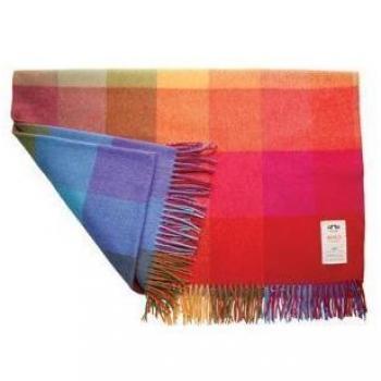 Avoca Lambswool WR73 Throw 142 x 183cm BlueRedYellowOrange