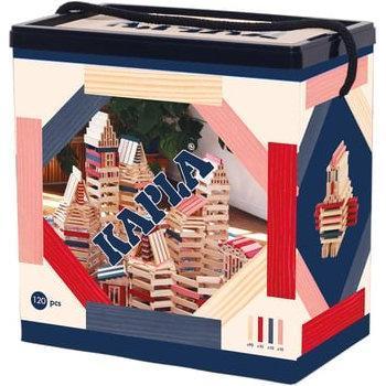 KAPLA Caja de 120 bloques de construcción - Tablas en colores rosa, rojo y azul oscuro