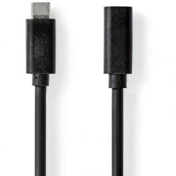 Cable USB-C 3.2 Gen 1 | Macho a Hembra | 60 W | 4K@60Hz | 5 Gbps | Niquelado | 1 m