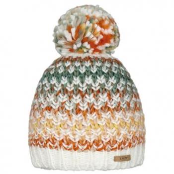 Gorro de Punto Multicolor con Pompón Barts Nicole para Mujer, Verde, Naranja y Blanco, Talla Única