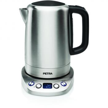 Petra Electric WK 54.35 Thermostat Kettle 1,7 l, Control Digital, 1850 W, 1.7 litros, Acero Inoxidable, Plateado
