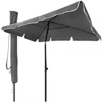 Sombrilla Rectangular Vounot 200x125 cm con Funda Protectora y Protección UV50+, Gris para Terraza, Jardín, Playa, Balcón, Piscina y Patio