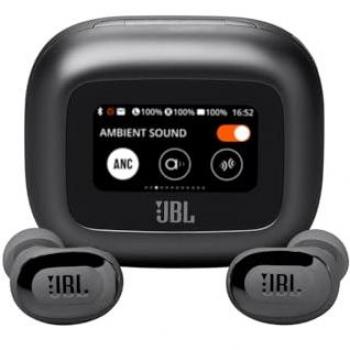 Auriculares True Wireless JBL Live Buds 3 con cancelación de ruido y audio de alta resolución, color Negro
