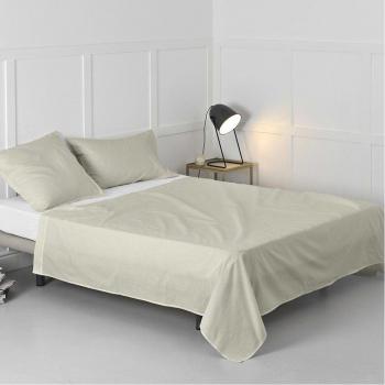 Basic Sábana Beige de Algodón 100%, calidad 150 TC, Fabricado en España