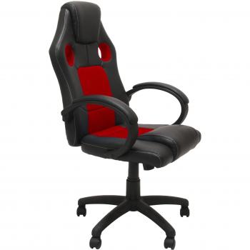 Silla de oficina y de ordenador Topeshop FOTEL ENZO CZER-CZAR con asiento acolchado y respaldo acolchado