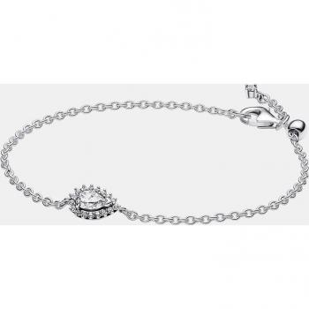 Pandora Timeless - Pulsera en plata de ley con Halo Brillante Corte Pera