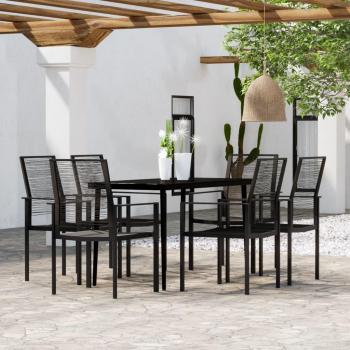 7-Piece Black Garden Dining Set
