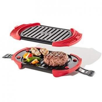 Lékué Microwave Grill, Red microondas, Acero, rojo y negro, Standard 25.2 x 14.8 cm