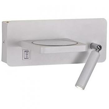 Aplique LED Rob 5W+3W USB y Cargador Inalámbrico 526Lm 3000K - Marca CRISTAL RECORD