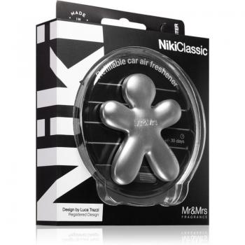 Mr & Mrs Fragrance Niki Fresh Air Refillable Car Deodorant Silver Matte 1 Piece