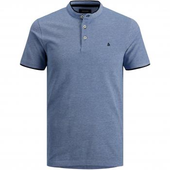 Polo Hombre Jack & Jones Modelo Paulos Cuello Mao Manga Corta Color Azul Claro