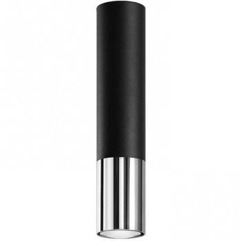 Aplique de Techo LOOPEZ Negro GU10 Cromo LEDBOX Foco Downlight 1 Bombilla 29cm Iluminación Interior LED