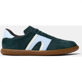 Zapatillas de piel de mujer Camper Pelotas Soller lisas con cordones verdes