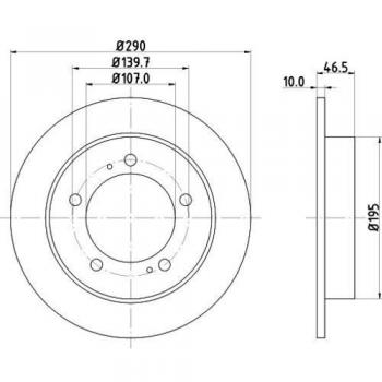 Disco de freno HELLA 8DD 355 103-611 recubierto, 290mm, 10mm, tipo completo para Chevrolet y Suzuki