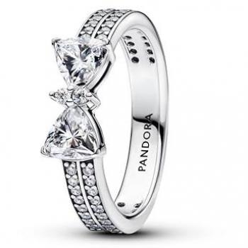 Anillo Doble Banda Lazo Brillante en Plata de Ley con Circonitas Cúbicas - Talla 54