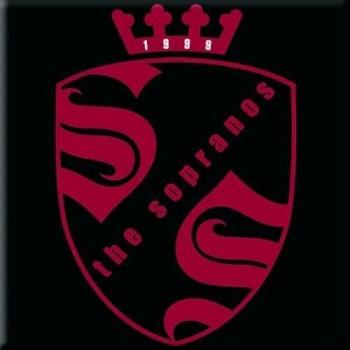 Imán de Nevera Crest de Los Soprano - Tamaño Único Negro/Rojo