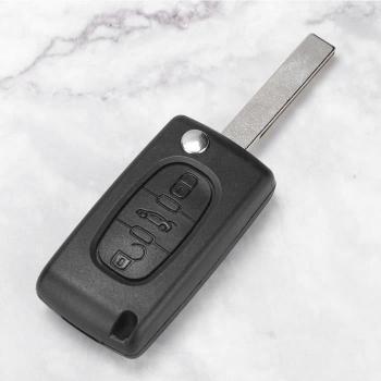 Funda de Llave a Distancia 3 Botones Compatible con Peugeot 107 207 307 407 408 con Airbag Automático