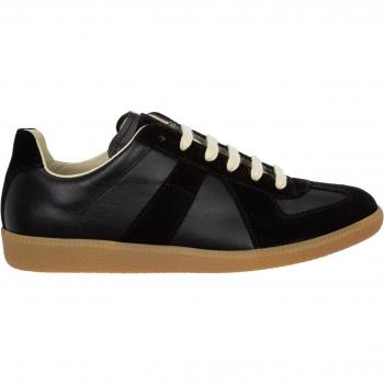 Maison Margiela Men's Replica Leather Sneakers Black Size 41