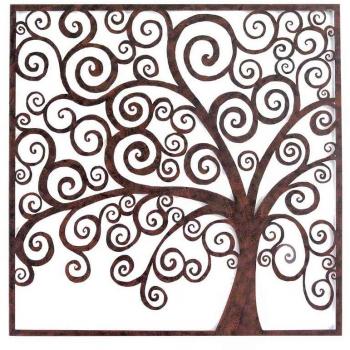Adorno Pared Ábol Apliques Metal Marrón 70x1x70 cm