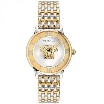Versace Ladies La Medusa Gold Tone White-Silver Watch VE2R00222 - Stainless Steel Female