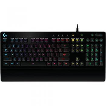 Logitech G213 Prodigy Teclado Gaming, Retroiluminación RGB LIGHTSYNC, Resistente a Salpicaduras, Personalizable, Controles Multimedia, Disposición QWERTY Inglés US, Negro