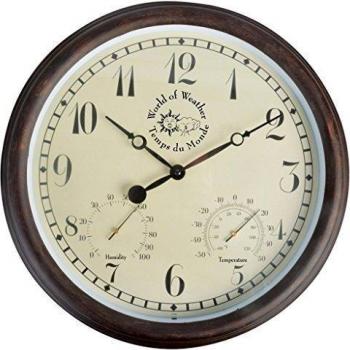Esschert Design Gartenuhr, Plastik, Wanduhr, 38,3 x 6,1 x 38,3 cm