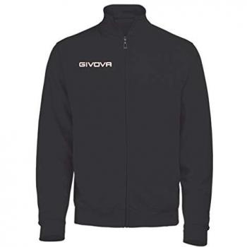 Givova Citta New Unisex Zip Sweatshirt, Black, 3XL