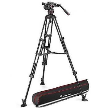 Manfrotto MVK608TWINMA Nitrotech 608 Video Tripod with Aluminum Twin Legs and Middle Spreader