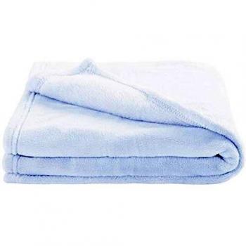 Manta Microfibra Domiva 75x100 cm Azul Claro Ligera y Confortable