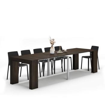 Mesa Consola Extensible Angelica, 45(305)x90 cm, Nogal Oscuro