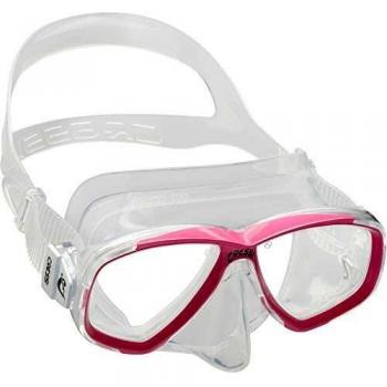 Cressi Perla Mask Máscara Vidrio separada para Pesca, apnea, Snorkel y Buceo, Unisex Adulto, Transparent/Rosa, Talla Única