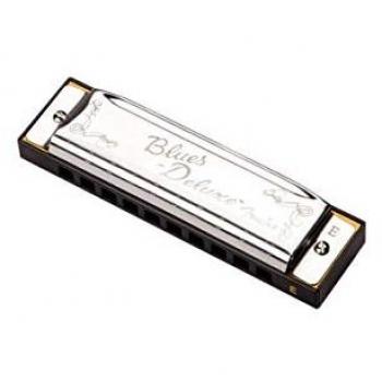 Fender Blues Deluxe Harmonica E - Diatonic Mouth Organ with Nickel Chrome Finish and Case Included