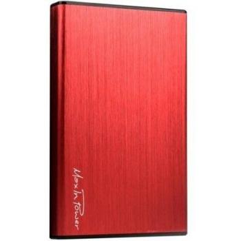 Caja Externa HDD SATA 2,5 USB 3.0 Rojo - Aluminio, Soporte hasta 4TB, Diseño Sin Herramientas