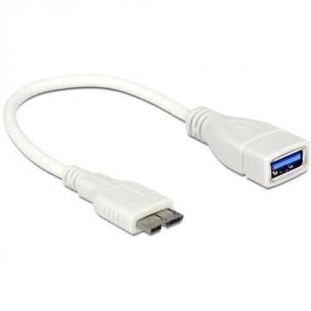 Adaptador USB OTG Micro USB 3.0 a USB 3.0 hembra - Cable de 0,2m blanco