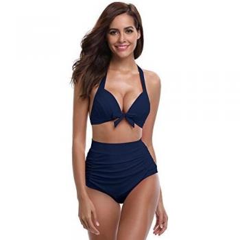 SHEKINI Mujer Triángulo Push up Bikini Set Cintura Alta Braguitas Arruga Trajes de Baña Bañador De Dos Piezas Conjuntos