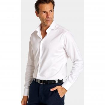 Camisa de hombre slim liso blanca con cuello cutaway, colección Platinum