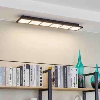 Plafón LED Lindby Raymie, 84 cm, RGBW, moderno, blanco, plástico, 6 llamas, para salón y comedor