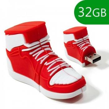 Flash Drive USB 32GB 2.0 Silicona Forma de Zapatilla Roja