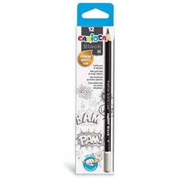 CARIOCA BLACK PENCIL | 42929 - Lápices de Grafito Triangulares, H, 12 Unidades