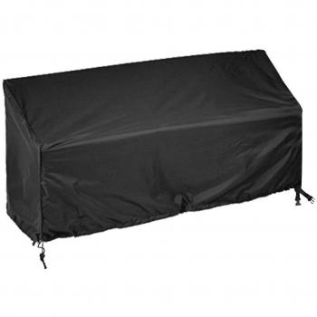 Funda Protectora para Banco de 3 Plazas Funda para Banco del Jardín Impermeable Protector Solar Recubrimiento -Negro/Plata
