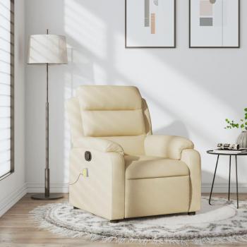 Sillón de masaje reclinable de tela en colores gris claro, gris oscuro, negro y crema