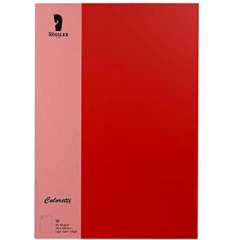 Papel de Carta Rössler Coloretti A4, 80 g/m², Color Mohn, Paquete de 10 Hojas