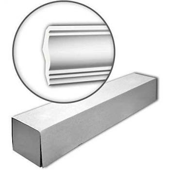 Cornisa de Poliestireno Profhome 150273 - Caja de 4 Piezas, 8 Metros, Color Blanco, Pretratada