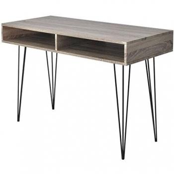 Hassaleh Tri-Leg Grey Desk With Two Compartments