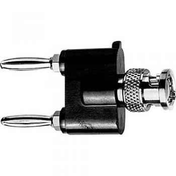 Adaptador de Medición BNC Macho a Banana 4 mm Negro y Plata